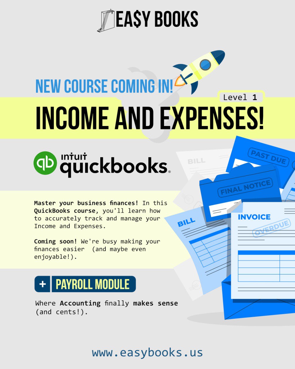 Publicación de Easy Books: nuevo curso de QuickBooks de ingresos y gastos con módulo de nómina