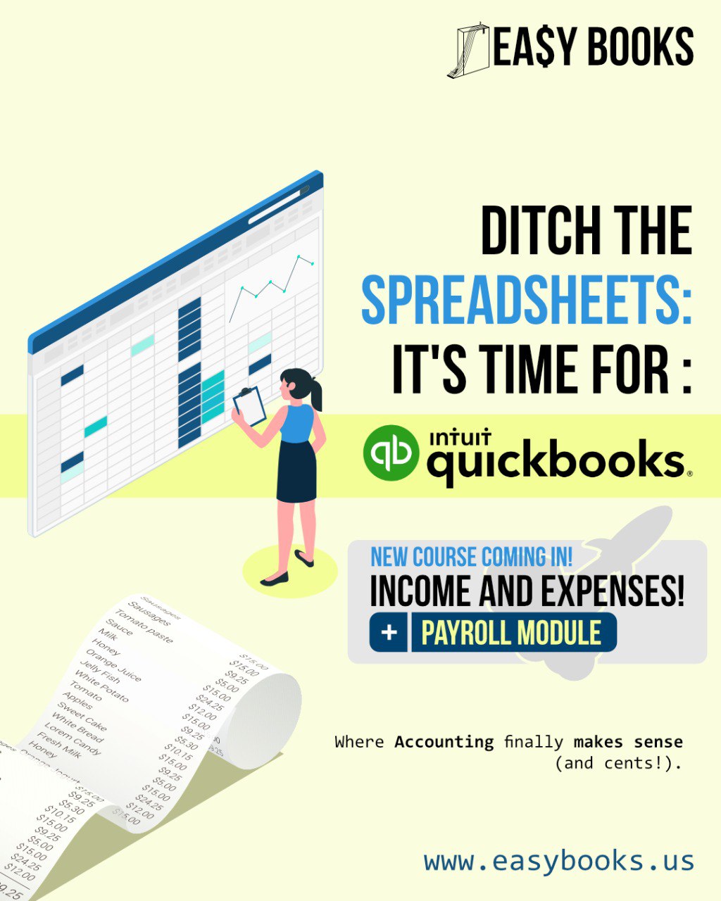 Publicación de Easy Books: “Ditch the spreadsheets”, es hora de QuickBooks