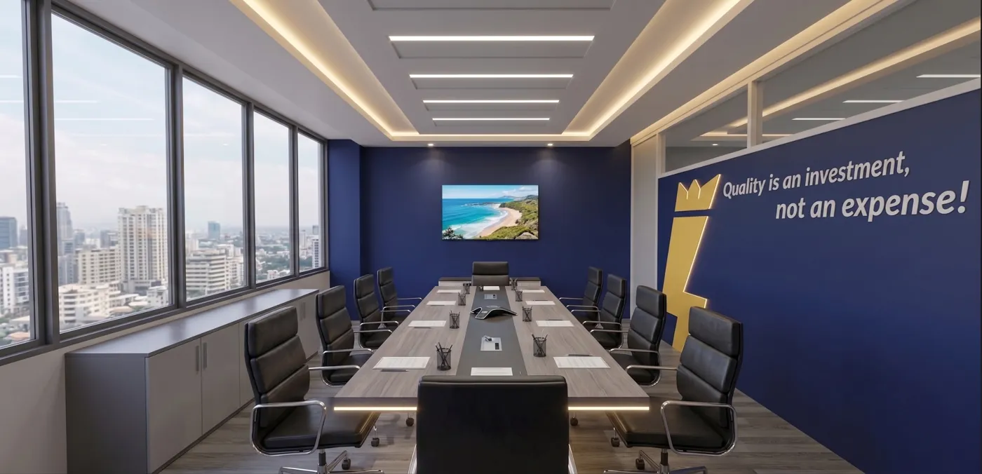 Render de la sala de juntas de Rey Electric