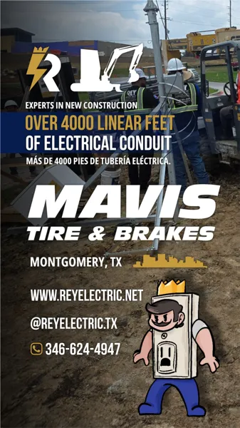 Historia de Instagram de Rey Electric: obra nueva para Mavis Tire & Brakes